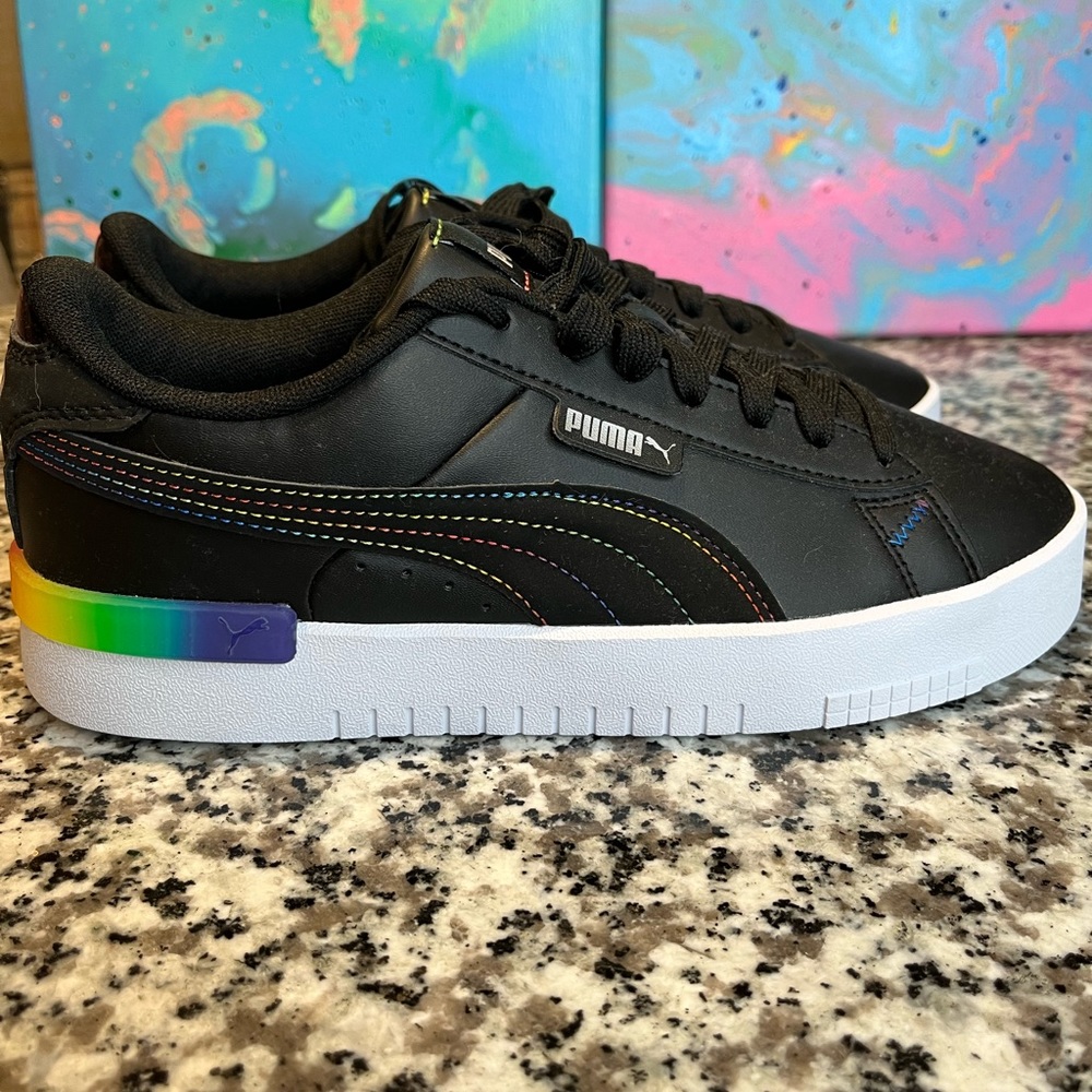 Puma Jada Rainbow Hues Women Sneaker Size 8.5 Rainbow Stitching Softfoam